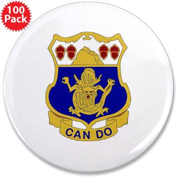 1B15IR - M01 - 01 - DUI - 1st Bn - 15th Infantry Regt with Text - 3.5" Button (100 pack) - Click Image to Close