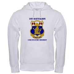 1B15IR - A01 - 03 - DUI - 1st Bn - 15th Infantry Regt with Text - Hooded Sweatshirt