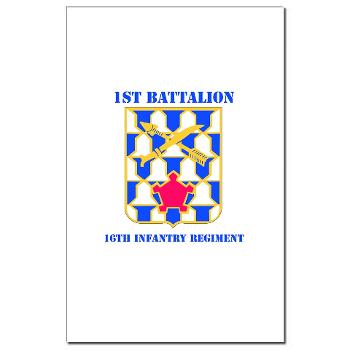 1B16IR - M01 - 02 - DUI - 1st Bn - 16th Infantry Regt with Text - Mini Poster Print