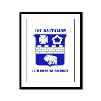 1B17IR - M01 - 02 - DUI - 1st Bn - 17th Infantry Regt with Text - Framed Panel Print