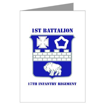 1B17IR - M01 - 02 - DUI - 1st Bn - 17th Infantry Regt with Text - Greeting Cards (Pk of 20)