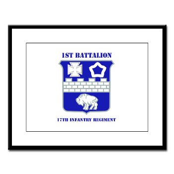 1B17IR - M01 - 02 - DUI - 1st Bn - 17th Infantry Regt with Text - Large Framed Print - Click Image to Close