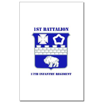 1B17IR - M01 - 02 - DUI - 1st Bn - 17th Infantry Regt with Text - Mini Poster Print