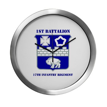 1B17IR - M01 - 03 - DUI - 1st Bn - 17th Infantry Regt with Text - Modern Wall Clock - Click Image to Close