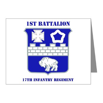 1B17IR - M01 - 02 - DUI - 1st Bn - 17th Infantry Regt with Text - Note Cards (Pk of 20)