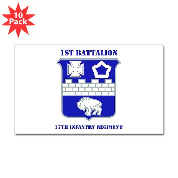 1B17IR - M01 - 01 - DUI - 1st Bn - 17th Infantry Regt with Text - Sticker (Rectangle 10 pk) - Click Image to Close