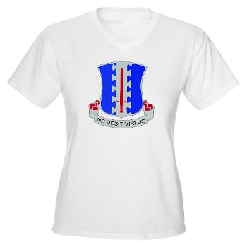 1B187IR - A01 - 04 - DUI - 1st Bn - 187th Infantry Regiment Women's V-Neck T-Shirt