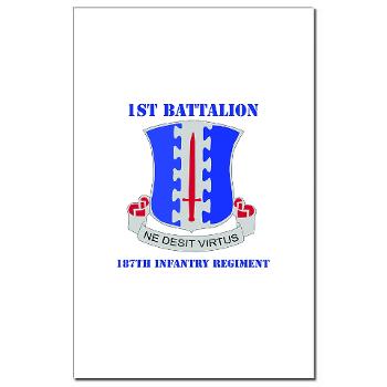 1B187IR - M01 - 02 - DUI - 1st Bn - 187th Infantry Regiment with Text Mini Poster Print