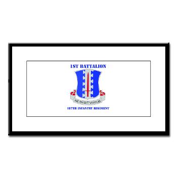1B187IR - M01 - 02 - DUI - 1st Bn - 187th Infantry Regiment with Text Small Framed Print