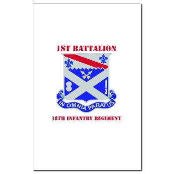 1B18IR - M01 - 02 - DUI - 1st Bn - 18th Infantry Regt with Text - Mini Poster Print