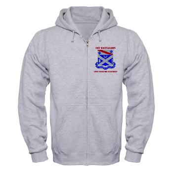 1B18IR - A01 - 03 - DUI - 1st Bn - 18th Infantry Regt with Text - Zip Hoodie