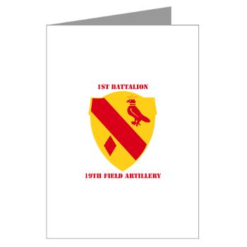 1B19FA - M01 - 02 - DUI - 1st Battalion, 19th Field Artillery with Text - Greeting Cards (Pk of 20)