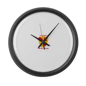 1B19FA - M01 - 03 - DUI - 1st Battalion, 19th Field Artillery with Text - Large Wall Clock