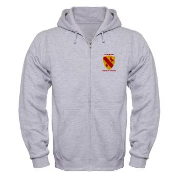 1B19FA - A01 - 03 - DUI - 1st Battalion, 19th Field Artillery with Text - Zip Hoodie
