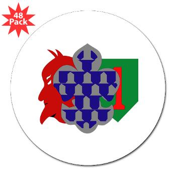 1B1ID - M01 - 01 - 1st Brigade, 1st Infantry Division - 3" Lapel Sticker (48 pk) - Click Image to Close