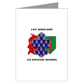 1B1ID - M01 - 02 - 1st Brigade, 1st Infantry Division with Text - Greeting Cards (Pk of 10) - Click Image to Close