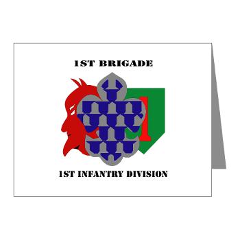 1B1ID - M01 - 02 - 1st Brigade, 1st Infantry Division with Text - Note Cards (Pk of 20)