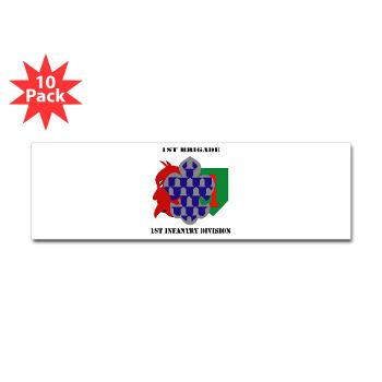 1B1ID - M01 - 01 - 1st Brigade, 1st Infantry Division with Text - Sticker (Bumper 10 pk)