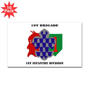 1B1ID - M01 - 01 - 1st Brigade, 1st Infantry Division with Text - Sticker (Rectangle 10 pk)