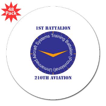 1B210A - M01 - 01 - SSI - 1st Battalion, 210th Aviation with Text - 3" Lapel Sticker (48 pk)
