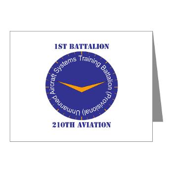 1B210A - M01 - 02 - SSI - 1st Battalion, 210th Aviation with Text - Note Cards (Pk of 20)