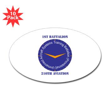1B210A - M01 - 01 - SSI - 1st Battalion, 210th Aviation with Text - Sticker (Oval 10 pk)