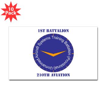 1B210A - M01 - 01 - SSI - 1st Battalion, 210th Aviation with Text - Sticker (Rectangle 10 pk)