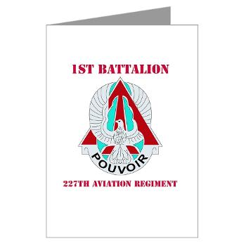 1B227AR - M01 - 02 - DUI - 1st Bn - 227th Aviation Regt with Text - Greeting Cards (Pk of 10)