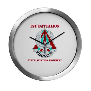 1B227AR - M01 - 03 - DUI - 1st Bn - 227th Aviation Regt with Text - Modern Wall Clock - Click Image to Close