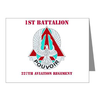 1B227AR - M01 - 02 - DUI - 1st Bn - 227th Aviation Regt with Text - Note Cards (Pk of 20)