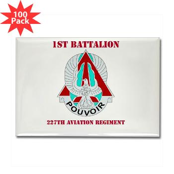 1B227AR - M01 - 01 - DUI - 1st Bn - 227th Aviation Regt with Text - Rectangle Magnet (100 pack) - Click Image to Close