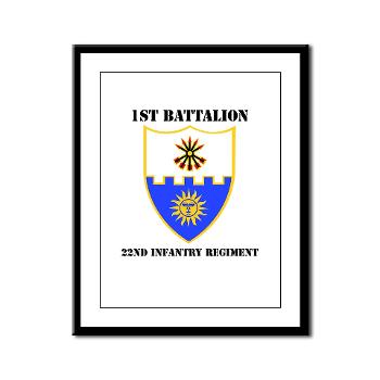 1B22IR - M01 - 02 - DUI - 1st Bn - 22nd Infantry Regt with Text - Framed Panel Print - Click Image to Close