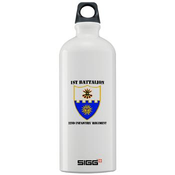 1B22IR - M01 - 03 - DUI - 1st Bn - 22nd Infantry Regt with Text - Sigg Water Bottle 1.0L - Click Image to Close