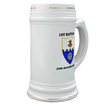 1B22IR - M01 - 03 - DUI - 1st Bn - 22nd Infantry Regt with Text - Stein - Click Image to Close