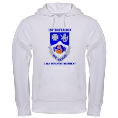 1B23IR - A01 - 03 - DUI - 1st Bn - 23rd Infantry Regt with Text Hooded Sweatshirt