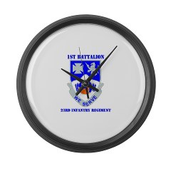 1B23IR - M01 - 03 - DUI - 1st Bn - 23rd Infantry Regt with Text Large Wall Clock