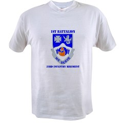 1B23IR - A01 - 04 - DUI - 1st Bn - 23rd Infantry Regt with Text Value T-Shirt - Click Image to Close