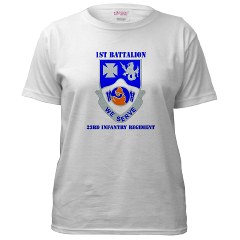 1B23IR - A01 - 04 - DUI - 1st Bn - 23rd Infantry Regt with Text Women's T-Shirt