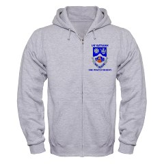 1B23IR - A01 - 03 - DUI - 1st Bn - 23rd Infantry Regt with Text Zip Hoodie - Click Image to Close