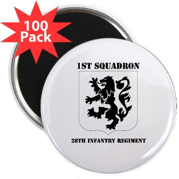 1B28IR - M01 - 01 - DUI - 1st Bn - 28th Infantry Regiment with Text 2.25" Magnet (100 pack) - Click Image to Close
