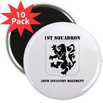 1B28IR - M01 - 01 - DUI - 1st Bn - 28th Infantry Regiment with Text 2.25" Magnet (10 pack)