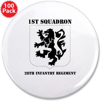 1B28IR - M01 - 01 - DUI - 1st Bn - 28th Infantry Regiment with Text 3.5" Button (100 pack)