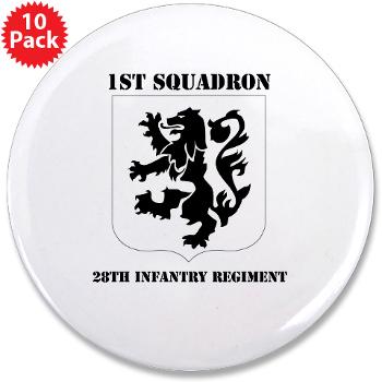 1B28IR - M01 - 01 - DUI - 1st Bn - 28th Infantry Regiment with Text 3.5" Button (10 pack)