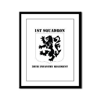 1B28IR - M01 - 02 - DUI - 1st Bn - 28th Infantry Regiment with Text Framed Panel Print