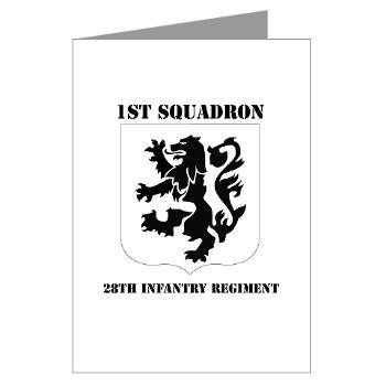 1B28IR - M01 - 02 - DUI - 1st Bn - 28th Infantry Regiment with Text Greeting Cards (Pk of 10) - Click Image to Close