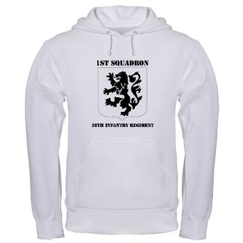 1B28IR - A01 - 03 - DUI - 1st Bn - 28th Infantry Regiment with Text Hooded Sweatshirt