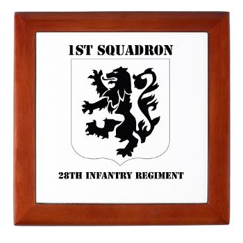 1B28IR - M01 - 03 - DUI - 1st Bn - 28th Infantry Regiment with Text Keepsake Box