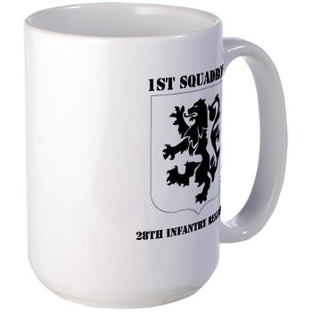 1B28IR - M01 - 03 - DUI - 1st Bn - 28th Infantry Regiment with Text Large Mug - Click Image to Close