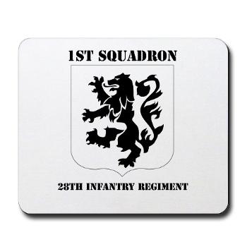 1B28IR - M01 - 03 - DUI - 1st Bn - 28th Infantry Regiment with Text Mousepad