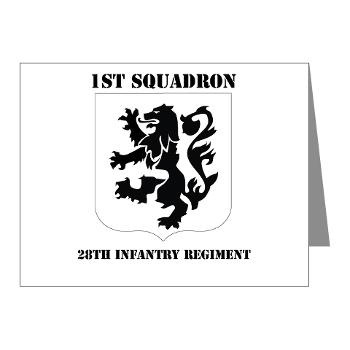 1B28IR - M01 - 02 - DUI - 1st Bn - 28th Infantry Regiment with Text Note Cards (Pk of 20)